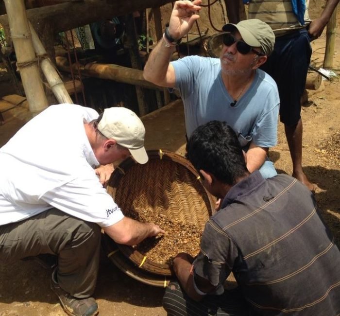 Mine off the Kalu Ganga river, near Ratnapurna, Sri Lanka_ Checking out the _ilam_ for gemstones_